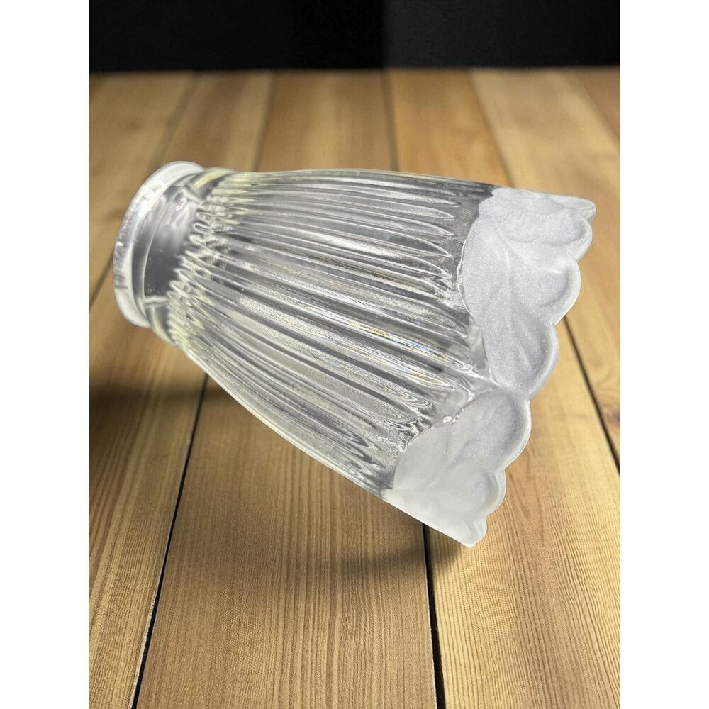 Vintage Clear and Frosted Flower Replacement light Globe Shade